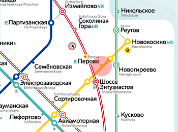 карта станции метро Перово