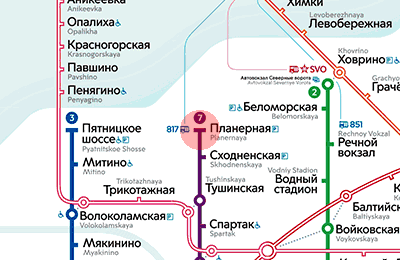 карта станции метро Планерная