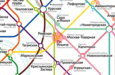 карта станции метро Площадь Ильича