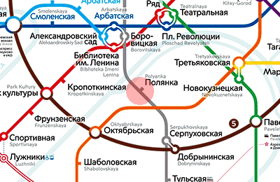 карта станции метро Полянка