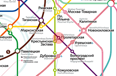 карта станции метро Пролетарская