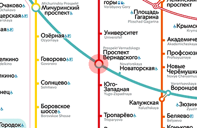 карта станции метро Проспект Вернадского