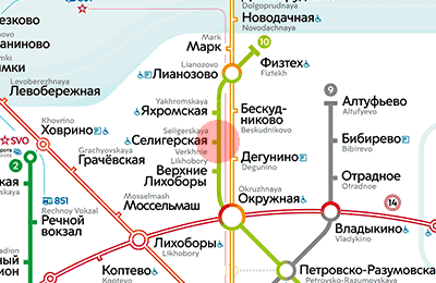 карта станции метро Селигерская