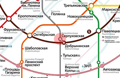 карта станции метро Серпуховская