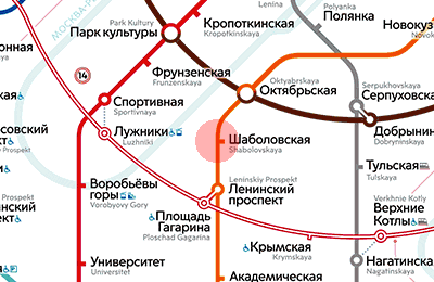 карта станции метро Шаболовская