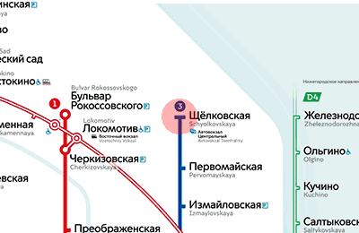карта станции метро Щелковская