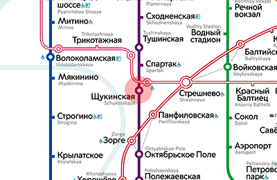 карта станции метро Щукинская