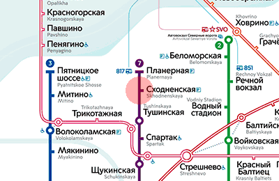 карта станции метро Сходненская