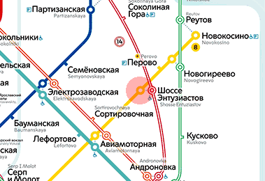 карта станции метро Шоссе Энтузиастов
