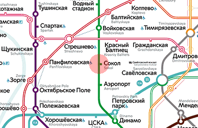 карта станции метро Сокол