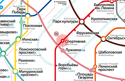 карта станции метро Спортивная