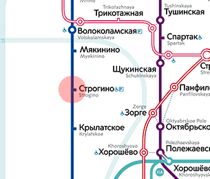 карта станции метро Строгино