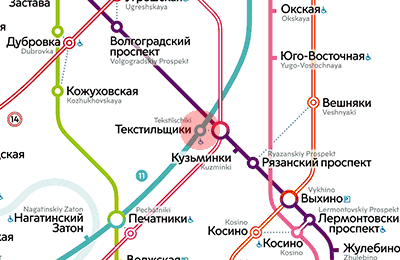карта станции метро Текстильщики