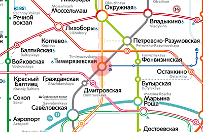 карта станции метро Тимирязевская