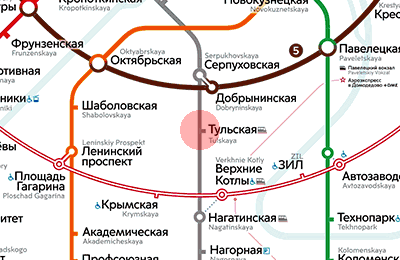 карта станции метро Тульская