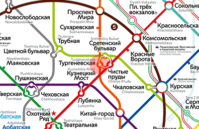 карта станции метро Тургеневская