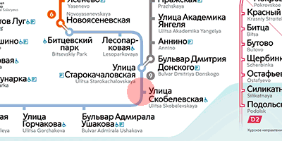 карта станции метро Улица Скобелевская