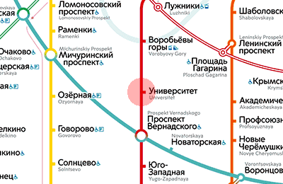 карта станции метро Университет