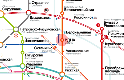 карта станции метро ВДНХ