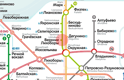 карта станции метро Верхние Лихоборы