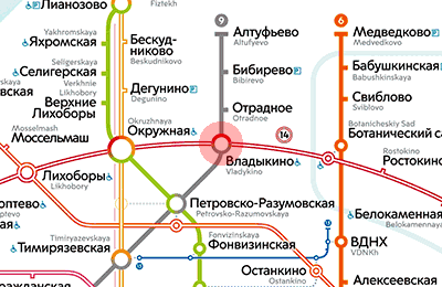 карта станции метро Владыкино