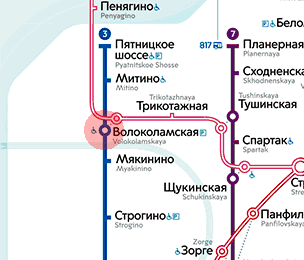 карта станции метро Волоколамская