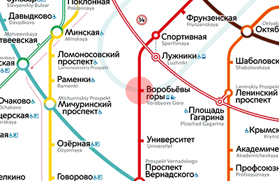 карта станции метро Воробьевы горы