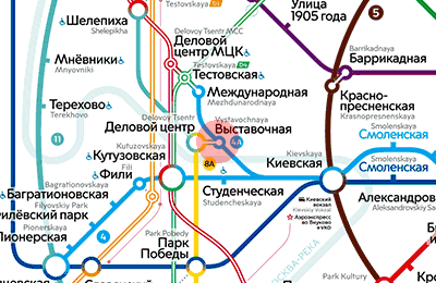 карта станции метро Выставочная