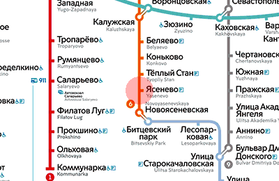 карта станции метро Ясенево