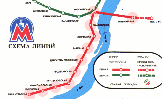 карта Автозаводская линия метро Нижний Новгород