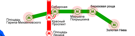 карта Дзержинская линия метро Новосибирск